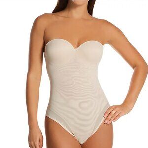 Annette NWT Convertible Strapless Thong Bodysuit Tummy Shaper in Beige